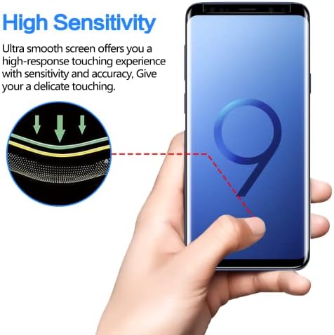 (2 Csomag) SURBUID Galaxy S9 képernyővédő fólia Edzett Üveg Tiszta 3D Ívelt Szélén a Nagy Felbontású Képernyő Védő Anti Karcolás 9H Keménység