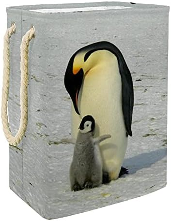 DEYYA Pingvinek Gyereket Szülő Szennyes Kosár fogantyúval Beépített Bélés, Levehető Zárójelben Összecsukható Szennyesben a Mosás, Tároló&Szervezet