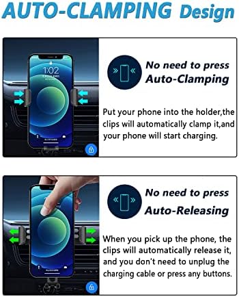 BOYUXON Vezeték nélküli Autós Töltő-Hegy, Auto-Befogó Szellőző Autós Telefon Tartó, 15W Gyors Töltés Kompatibilis az iPhone