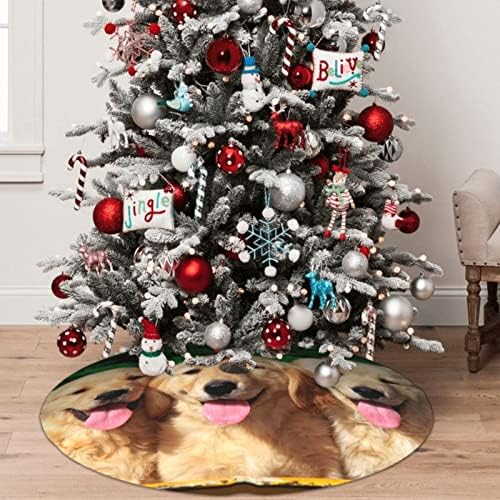 Karácsonyfa Szoknya 48 - Golden Retriever Kutyák Kiskutyák Háziállatok Nyomtatott Fa Szoknya karácsonyfa Dekoráció Karácsonyi