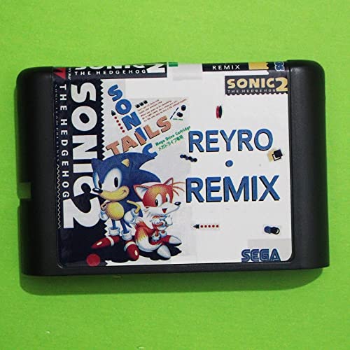 Sonic 2 Retro Remix 16 bit MD Játék Kártya Sega Mega Drive-Genesis-NTSC-U