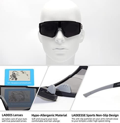 LADEESSE Napszemüveg Polarizált a Férfiak, mind a Nők Szabadtéri Sportok Legjobb Szélálló Kerékpáros Napszemüvegek UV400 Védelem