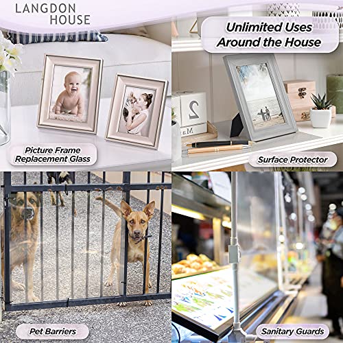 Langdon Ház PET Rugalmas Műanyag Üveg Panelek (24x36 x 0.03 es, Világos, 10 Pack), Vékony Plexi-Üveg Lap DIY Arts & Crafts, Otthon