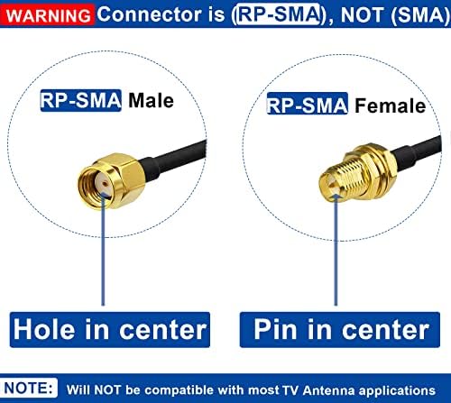 Bingfu WiFi Antenna Hosszabbító Kábel 4-Pack RP-SMA Male, hogy RP-SMA Válaszfal Mount RG174 Koax Kábel 1m 3 láb a WiFi Router Biztonsági