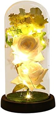 Valentin Napi Ajándék Rózsa Dekoráció Átlátszó Akril Fedezze Fénykibocsátó Dekoráció Kreatív Fénykibocsátó Üveg Fedelét Dekoráció