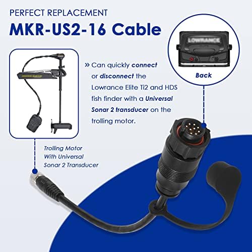 MKR-US2-16 Helyettesíti az alkalmazással nyithatók meg: lowrance 9-Pin TotalScan Adapter Kábel halradar Adapter Kábel (Alkalmas Elit