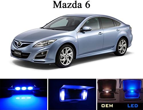 2009 - 2015 Mazda 6 Ultra Kék LED Izzók Hiúságból/Sunvisor (4 Db)