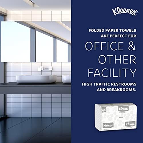 A Kleenex® Multifold papírtörlő (01890), 1-Rétegű, 9.2 x 9.4 lap, Fehér, (150 Lap/Csomag, 16 Csomagok/az Esetben, 2400 Lap/Eset)