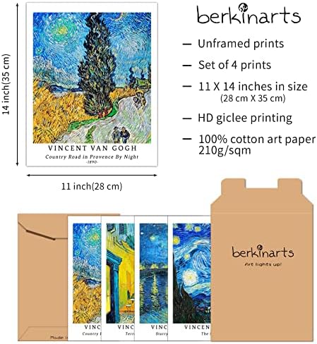 Berkin Művészeti Wall Art keret nélküli Nyomatok Giclee Művészeti Papír Készlet 4, 11x14 hüvelyk Táj Alkotás, Beltéri Dekoráció,