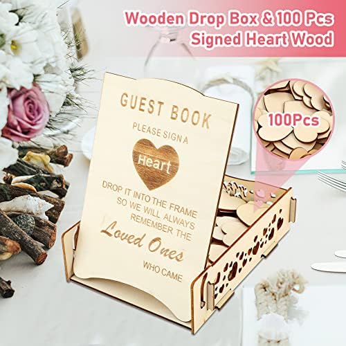 Esküvői vendégkönyv, vendégkönyv Esküvői Fogadás Fa Szívét Drop Box, Esküvői Vendégkönyv Alternatív, Esküvői vendégkönyv Ötletek, Rusztikus
