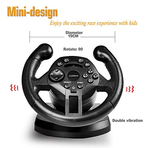 GAMEMON Mini dualshock Racing Wheel kompatibilis Playstation3 PS3/PC USB (D-Bemenet&X-Bemenet)