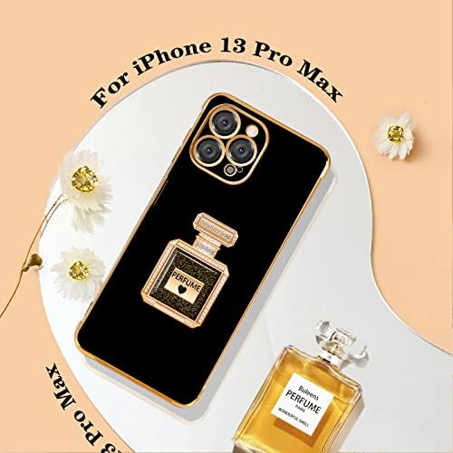 Buleens iPhone 13 Pro Max Esetben Fém Parfümös Üveg Tükör előtt Állni, Aranyos Nő Lányos Szív Esetekben a 13-as Pro Max,Elegáns, Luxus