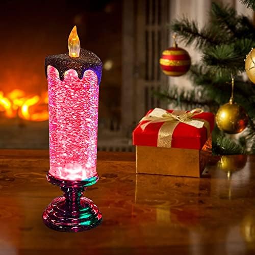 MESSIYO LED Karácsonyi Gyertya USB Szín Változó Vízálló Forog Csillogó Flameless Gyertya, Karácsonyi Party lakberendezés Retro Dísz