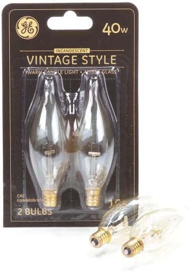 GE 40 Wattos Szabályozható CA10 Vintage Light Lámpatest, Izzó, fénycső (2 Csomag) Elem 952483 Modell 46173