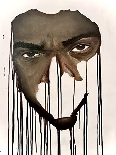 Veszteség a Saját Image - Akril Portré Festmény - 24 x 30 Álló Művészeti-Afrikai-Amerikai Fekete Férfi Elvont Mentális Egészségügyi Művészet