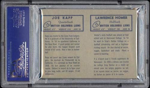 1962 Topps CFL 12-13 Lawrence Homer & Joe Kapp PSA 8 NM-MT. Pop 4! - Asztalon A Foci Kártya