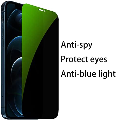 BWEDXEZ 3 DB Anti-Kék Adatvédelmi Edzett Üveg Anti-Spy képernyővédő fólia Anti-Kukkoló Film Ruha iPhone 12 Pro Max, 6.7 hüvelyk 9H Keménység