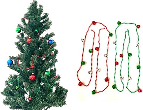 YSPPF karácsonyfa Garland Gyöngyök Piros, Zöld, Ezüst Harang Dísz Karácsonyi Koszorút karácsonyfa Díszek