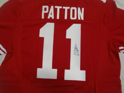 Quinton Patton Dedikált San Francisco 49ers Jersey W/BIZONYÍTÉK Kép Quinton Aláírása Nekünk, San Francisco 49ers, Louisiana Tech Egyetem Bulldogok,