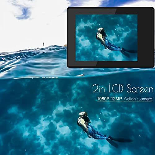 Yoidesu Akció Kamera, 1080P 12MP Sport Kamera Full HD 2a-Action Cam 30m/98ft Víz alatti Vízálló Snorkel Surf Kamera Mini DV Kamera Széles