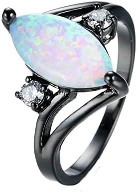 2023 Új Eljegyzési Gyűrű Ovális Gyűrű Ékszer Ékszer Cirkon Vintage Gyűrű Női Nyilatkozat Gyűrűk (Fehér, 11)