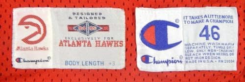 1994-95 Atlanta Hawks Ken Norman 5 Játék Kiadott Piros Mez 46+3 DP30019 - NBA Játék Használt