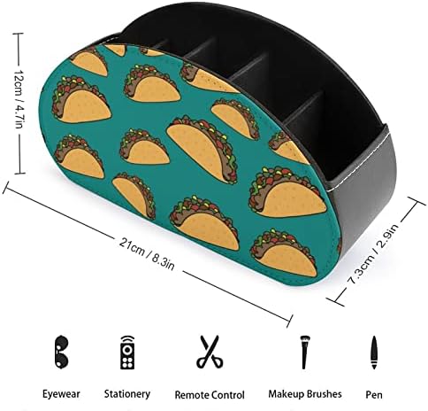Mexikói Taco Vicc Modern Távirányító tartó, 5 Rekeszes PU Bőr Muti-Funkcionális Iroda Szervezet Táblázat Tárolási Szervező