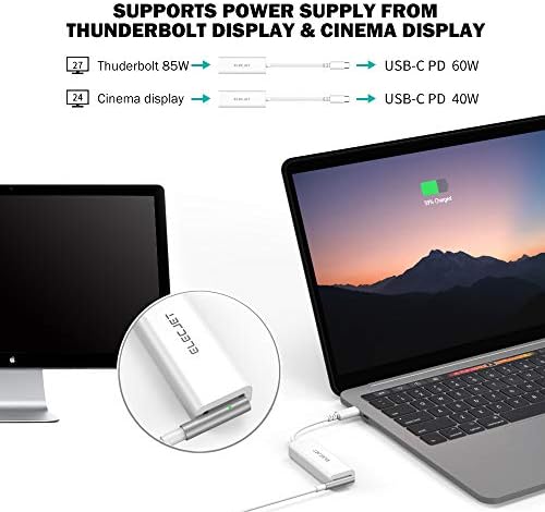 ELECJET AnyWatt USB-C Adapter Kompatibilis a MacBook MagSafe Töltő, C-Típusú hogy MagSafe Átalakító Thunderbolt Cinema Display Töltés M1-es