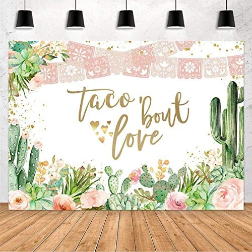 Avezano Taco Lenne a Szerelem Hátteret, Rózsaszín, Arany, Kaktusz Virág Esküvő lánybúcsú Háttér Mexikói Fiesta Témájú Lánybúcsú,