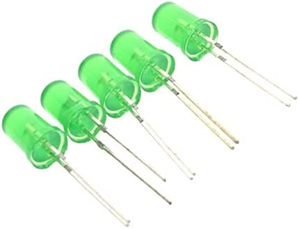Kigauru LED Diódák 100-AS 5mm Szórt Zöld LED Dióda DIP Kerek, Széles Látószögű Keresztül Lyuk 2 Pin LED-Fénykibocsátó Dióda Lámpa 520-535NM
