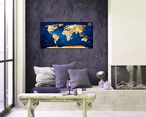 A Wall Art a kék térkép a világ Festmény Kész Lógni -20 x 40 Darab Nagy Keretes fali művészeti világ Térkép Vászon Művészeti Térkép