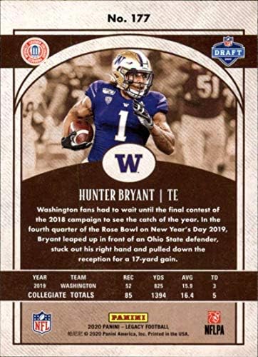 2020 Panini Legacy 177 Vadász Bryant Újonc Washington Huskies NFL Labdarúgó-Trading Card