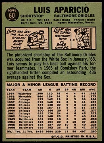 1967 Topps 60 Luis Aparicio Baltimore Orioles (Baseball Kártya) VG/EX Orioles