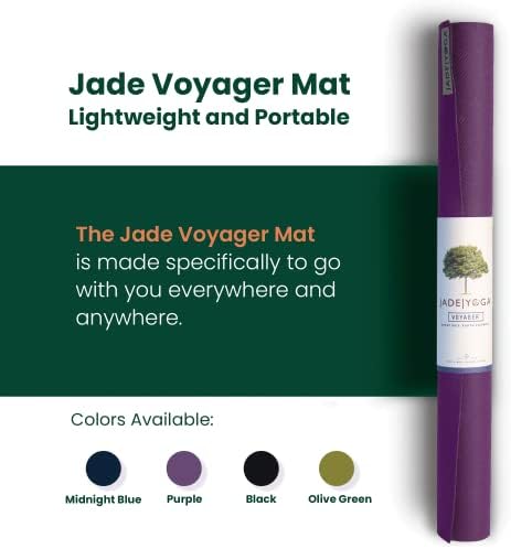 JadeYoga - Voyager(™) Yoga Mat - Természetes Gumi Könnyű & Hordozható Gym Fitness Edzés Nyújtás Edzés előtt Otthon vagy Edzőteremben; Csúszásmentes