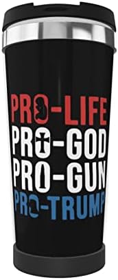 A Pro-Life Pro-Isten Pro-Fegyvert Pro-Trump Kávés Bögre Rozsdamentes Acél Szalma Utazási Dobon Vákuum Szigetelt Tartsa Hideg