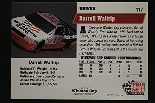 Darrell Waltrip NASCAR versenyző HOF írta Alá 1991-Ben Pro Set Racing 117 Dedikált