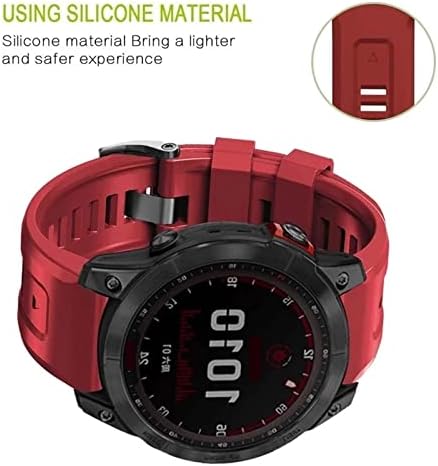 HKTS 26 22MM Szilikon gyorskioldó Watchband Szíj, A Garmin Fenix 7 X 7 6 6X 5X Pro 5Plus 3HR Smartwatch Easyfit Rózsa Piros Karkötő