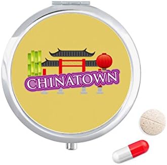 Bambusz Lámpa Lila China Town Tabletta Esetben Zsebében Gyógyszer Tároló Doboz, Tartály Adagoló