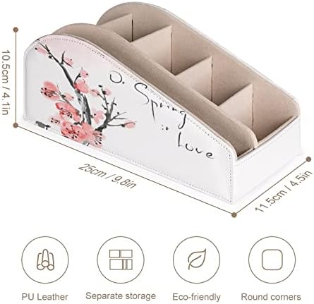 Japán cseresznyevirág Távirányító tartó PU Bőr Tároló Szervező Doboz Otthoni Irodájában Asztali