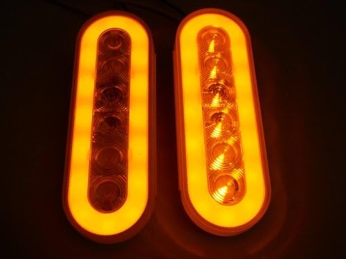 Amerikai Csendes-óceáni Halo Világos sárga LED 6 Ovális Kamion lámpa Helyzetjelző Lámpa Szett