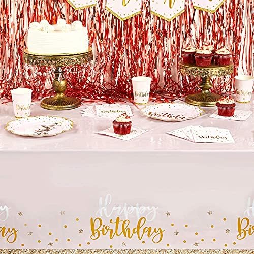 Rózsaszín, Arany Műanyag Parti Asztalterítő, Boldog Születésnapot (54x108 a, 3 Csomag)