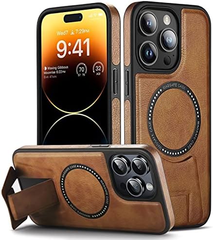 WTCASE Tervezett iPhone 14 Pro Max Bőr tok Állvány, Luxus Fedezze Férfiak, Védő Vékony Ütésálló Telefon Esetekben Kompatibilis az