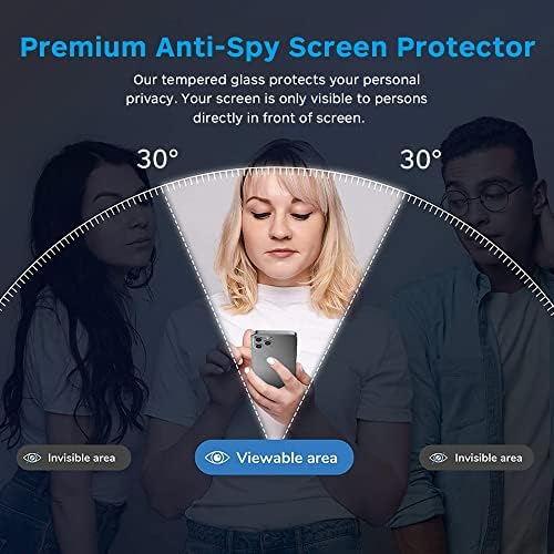 ÜVEG-M [2 Csomag] Adatvédelmi képernyővédő fólia iPhone 14 Pro Max (6.7 Hüvelyk), Anti-Spy Edzett Üveg Anti-Peep Képernyő Cover