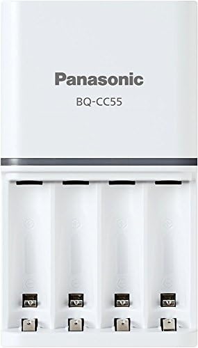 A Panasonic a Speciális eneloop Egyedi Akkumulátor, 3 Órás Gyors Töltő, 4 LED-es Töltés Kijelző a Fények, Fehér & BK-3MCCA8BA