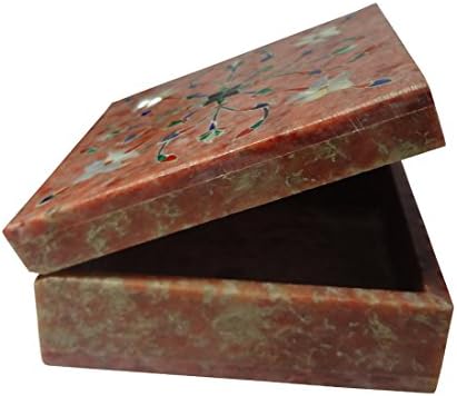 Avinash Kézműves Kő Intarziás Tér ékszerdoboz (10cm x10cm x4cm)