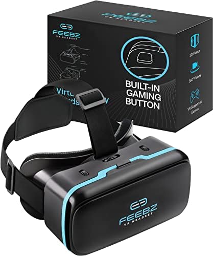 VR Headset-Kompatibilis iPhone & Android - Beépített Akció Gomb | Virtuális Valóság Szemüveg, 4.7-6.5 mobiltelefon - Legjobb Szemüveg