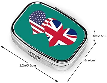 Amerikai Zászló, Brit Zászló Tér Mini Tabletta Doboz Utazási Gyógyszer Rekeszek Szervező Hordozható Fém Tabletta Esetében