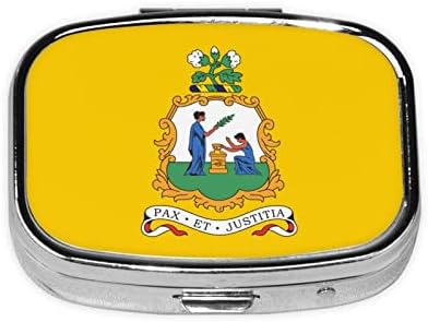 Nemzeti jelképe a St. Vincent, A grenadine-szigetek Tér Mini Tabletta Doboz Utazási Gyógyszer Rekeszek Szervező Hordozható Fém