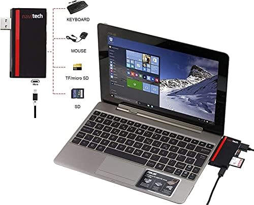 Navitech 2 az 1-ben Laptop/Tablet USB 3.0/2.0 HUB Adapter/Micro USB Bemenet SD/Micro SD Kártya Olvasó Kompatibilis Dell G15 15.6 Laptop