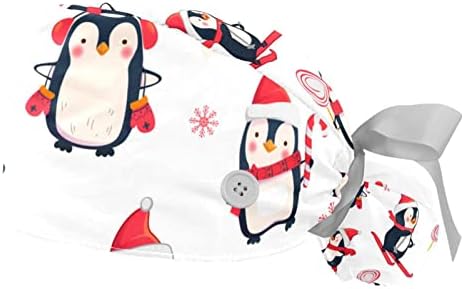 IROLSKDNFH Dolgozó Kap Gombokkal a Nők, Karácsonyi Sapka Téli Aranyos Pingvin Pamut Hajpánt Bouffant Lace-up Kalap
